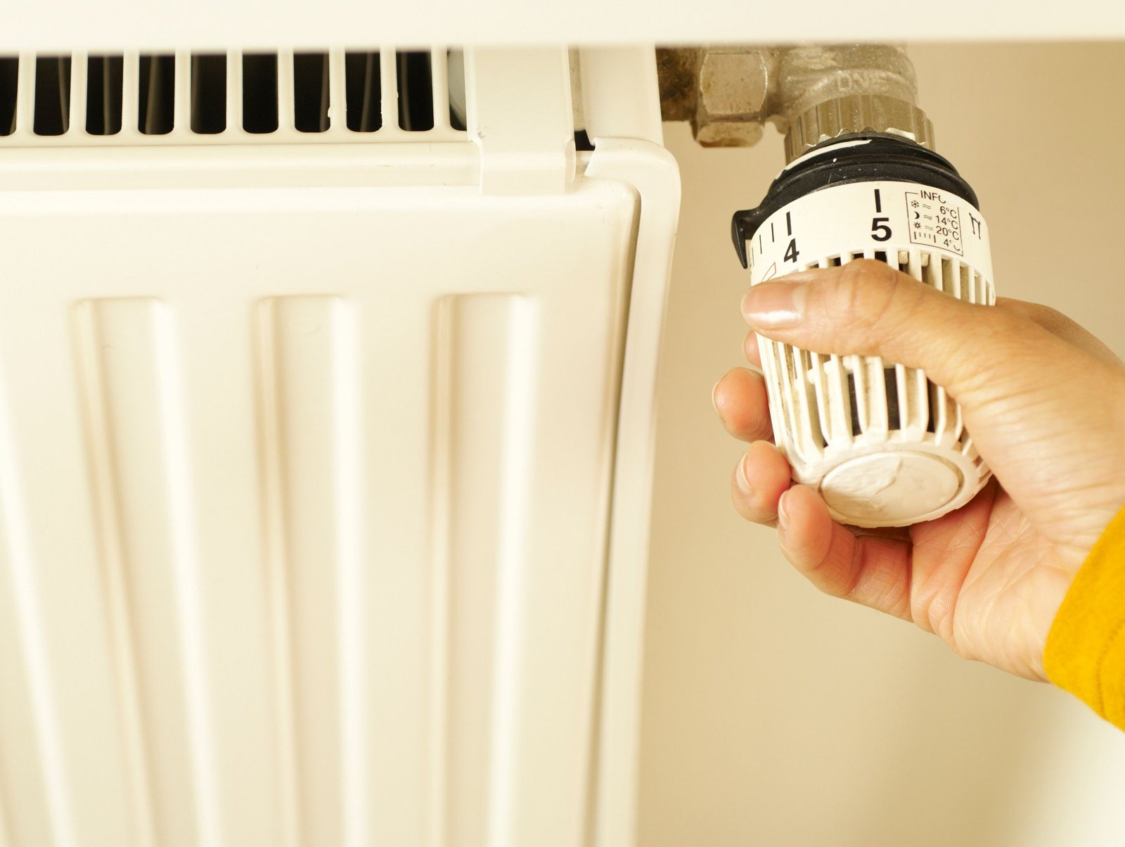 Gros plan sur la molette d'un four réglée sur thermostat 6, avec une quiche dorée à l'intérieur.